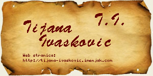 Tijana Ivašković vizit kartica